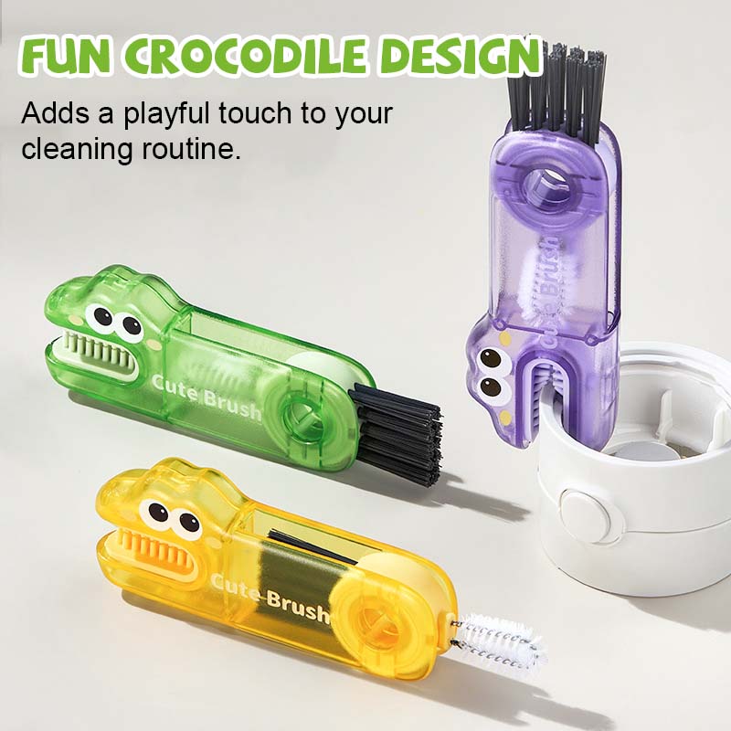 ๐ Crocodile Multifunctional Cleaning Brush โ 3 Brush Heads for All Cup Types