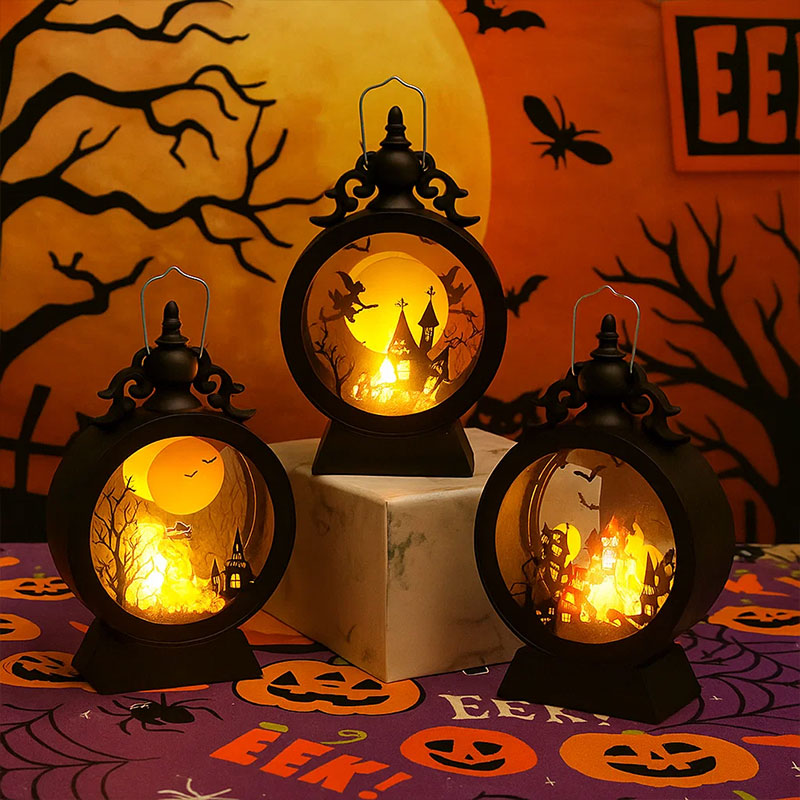 ๐ Halloween Castle Pumpkin Witch Lantern ๐ปโจ