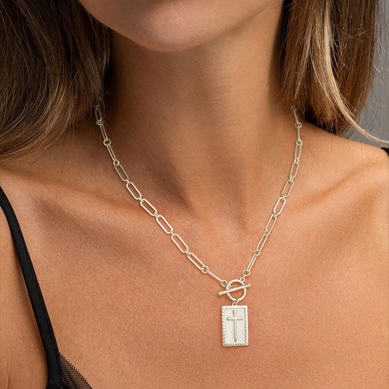 ✝️Paperclip OT-clasp with cross – waterproof, fade-resistant, unisex✨💫