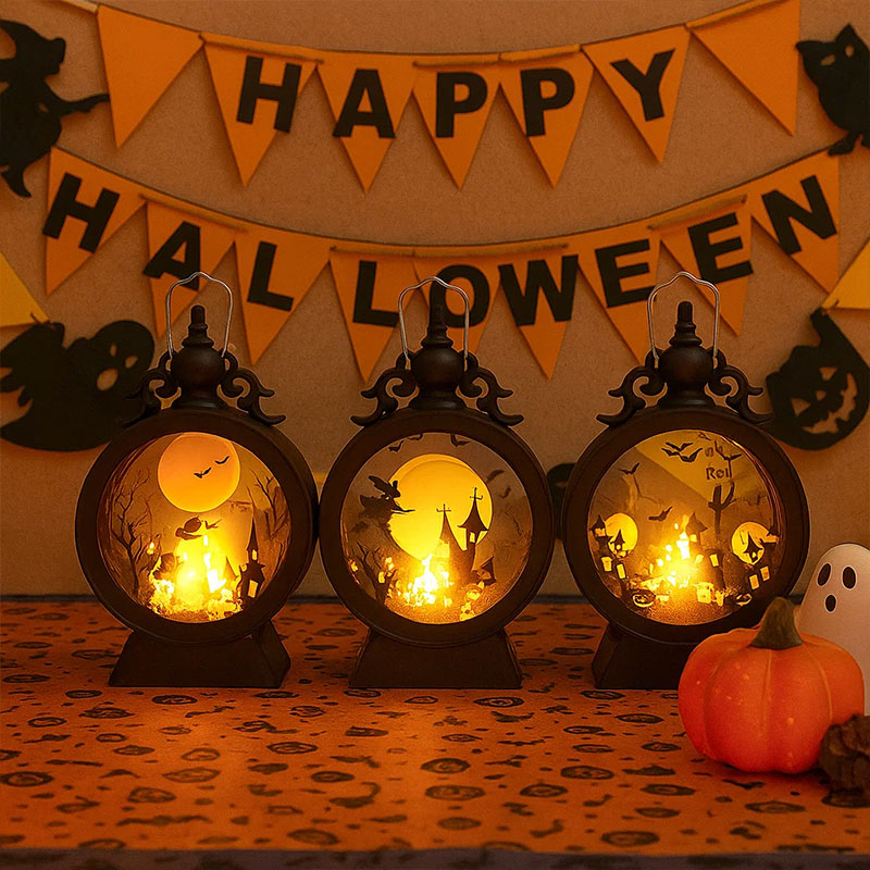 ๐ Halloween Castle Pumpkin Witch Lantern ๐ปโจ