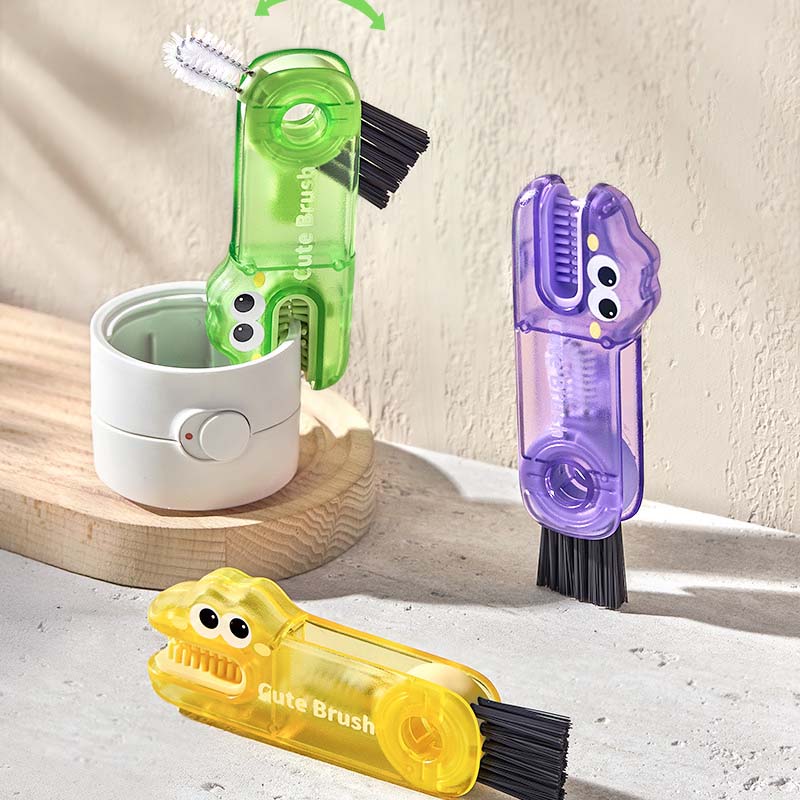 ๐ Crocodile Multifunctional Cleaning Brush โ 3 Brush Heads for All Cup Types