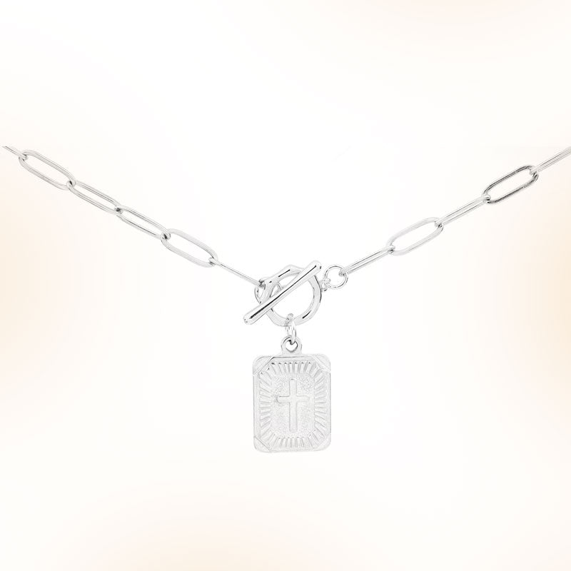 ✝️Paperclip OT-clasp with cross – waterproof, fade-resistant, unisex✨💫