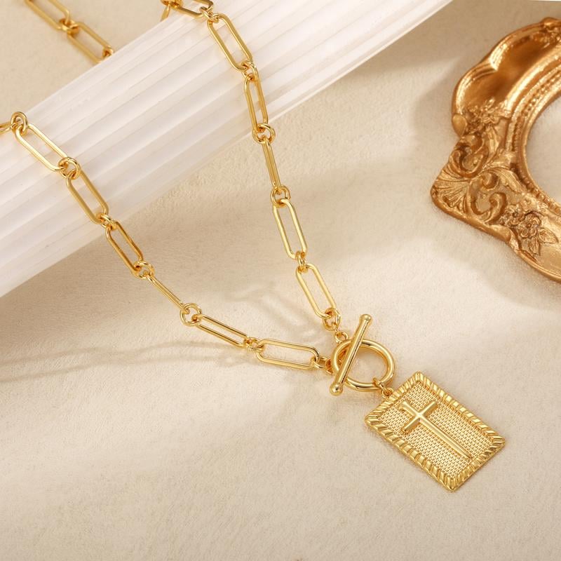 ✝️Paperclip OT-clasp with cross – waterproof, fade-resistant, unisex✨💫