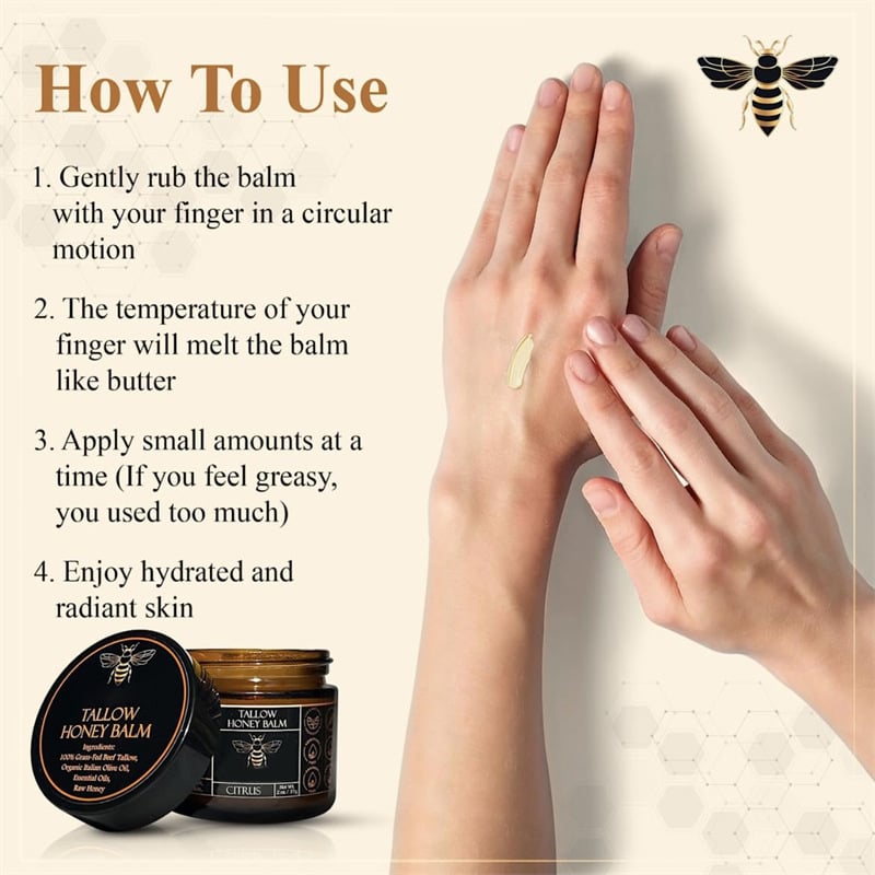 💖Beef Tallow Beeswax and Honey Face Moisturizer
