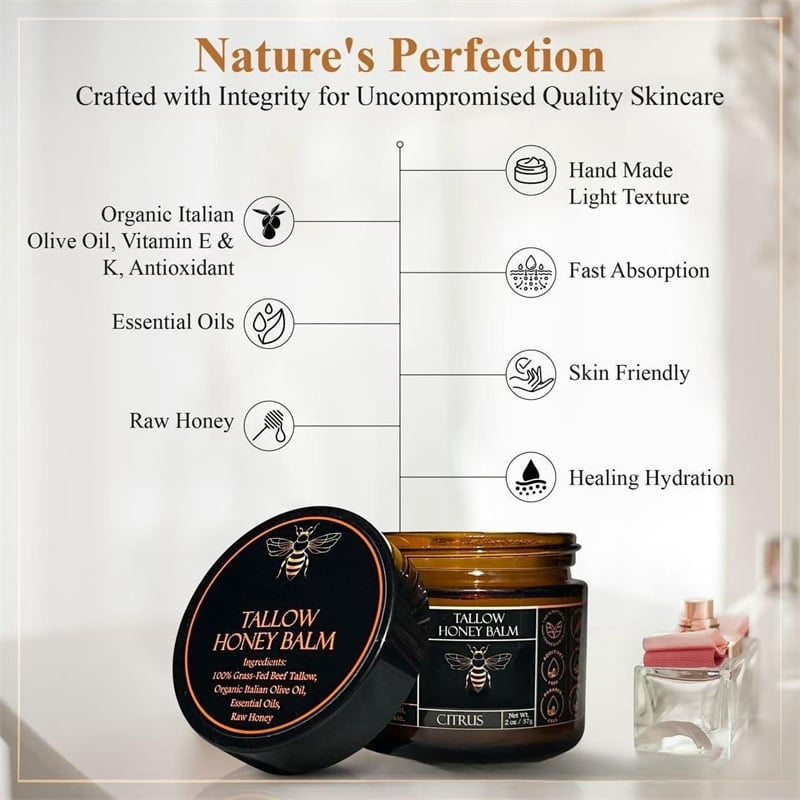 💖Beef Tallow Beeswax and Honey Face Moisturizer