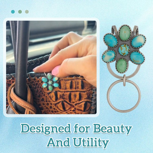 🌼 Turquoise Bloom Bag Clip Key Holder – Find Your Keys with Flair